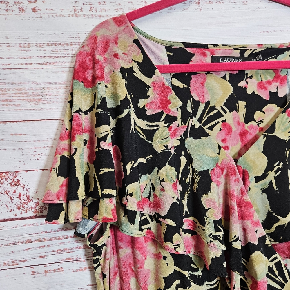 Lauren Ralph Lauren floral flutter sleeve blouse - Picture 7 of 15